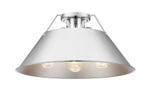 Golden 3306-3FM CH-CH - Yep by Golden Lighting Orwell 3-light Flush Mount in Chrome